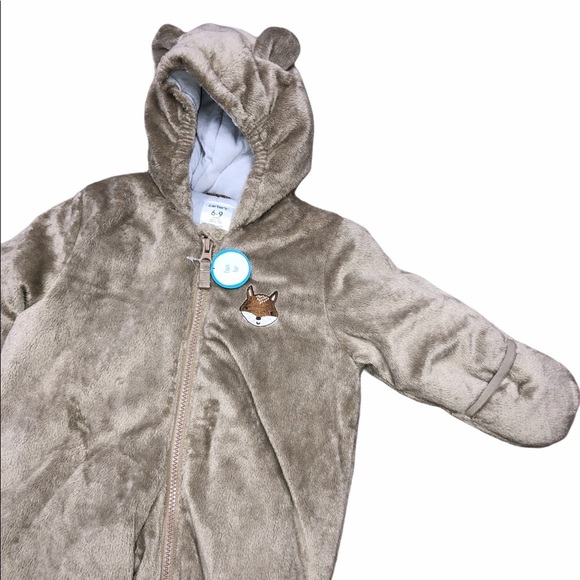 Carter’s 6-9 Months warm fox fleece pajama onesie - Picture 1 of 8